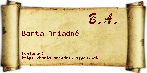 Barta Ariadné névjegykártya